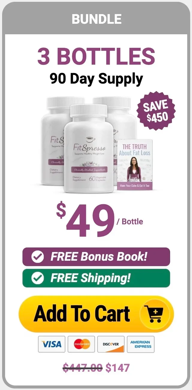 FitSpresso 3 Bottles · 90 Day Supply - $49 per bottle